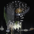 Modern artistic coloured Glass stainless steel luxury wedding decoration light birdcage chandelier